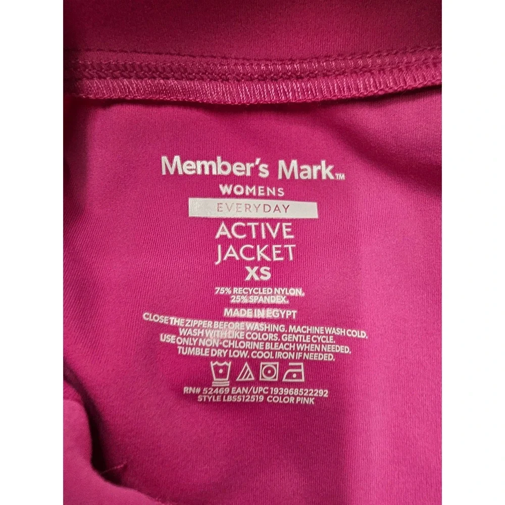 Member's Mark Womens Active Jacket Pink Nylon Blend Workout Size XS